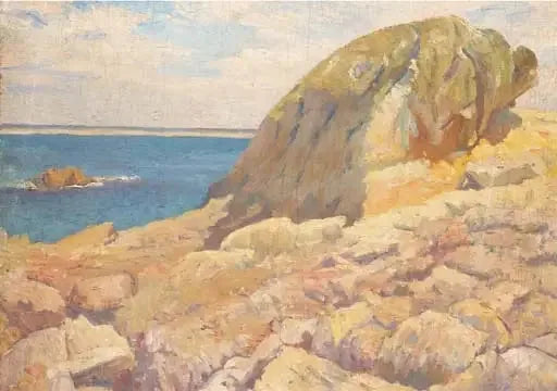 Maisema: Kallio meren edessä - Robert Delaunay
