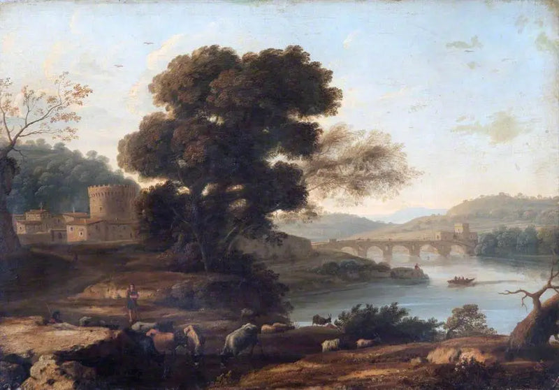 Maalaistalo maisema Ponte Molle, Rooma - Claude Lorrain