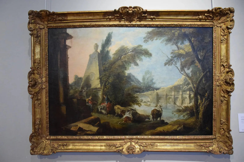 Maalaistaisemaa obeliskilla - François Boucher