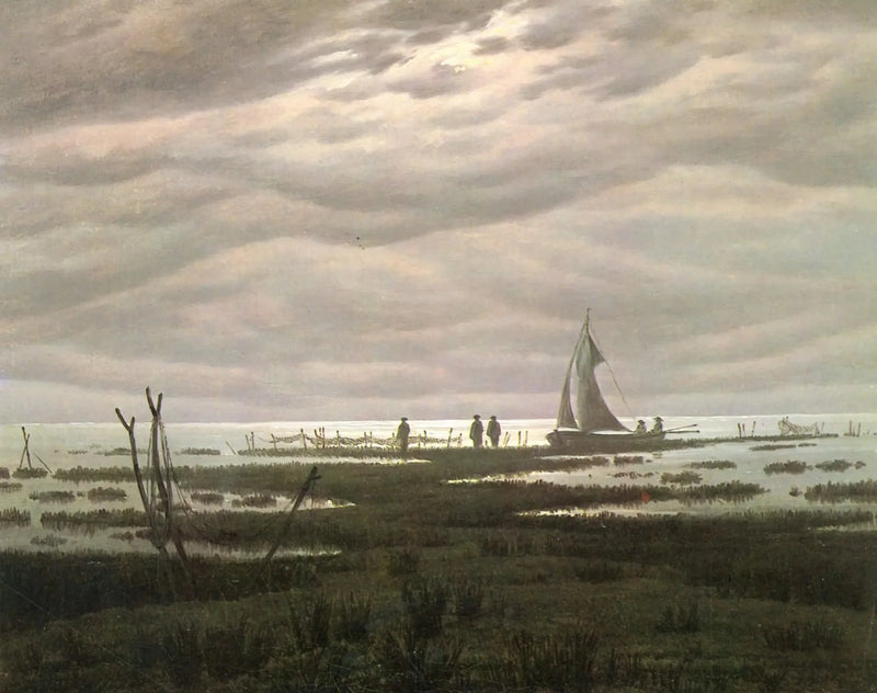 Tasainen maisema Greifswaldinlahdella - Caspar David Friedrich