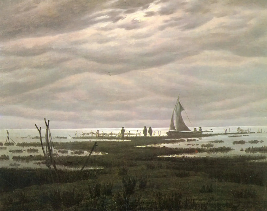 Tasainen maisema Greifswaldinlahdella - Caspar David Friedrich
