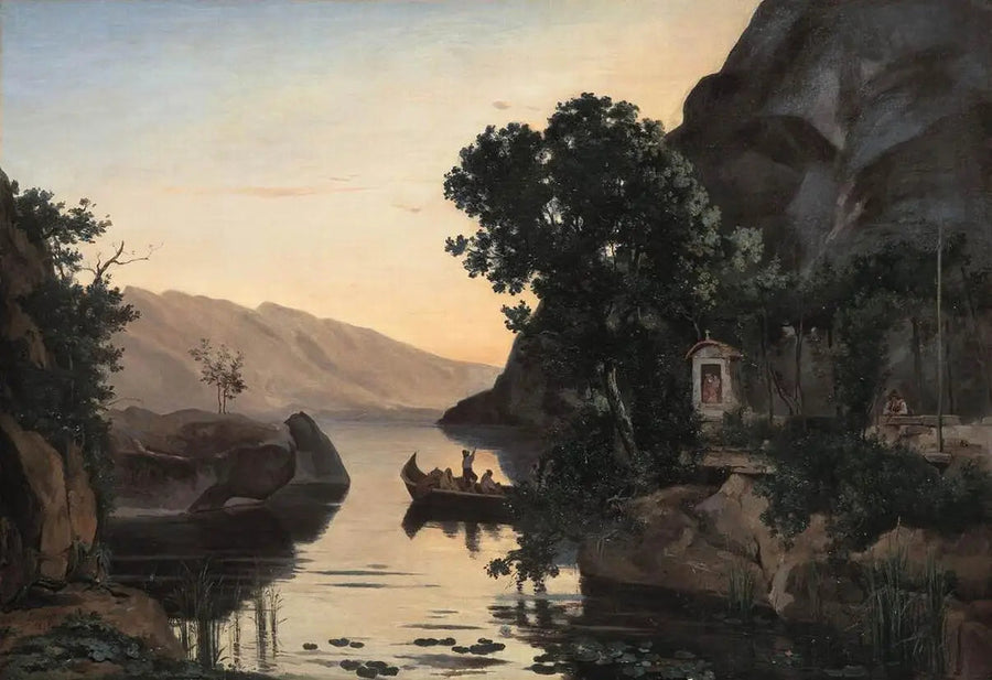 Ranta maisema Riva lähellä Garda-järveä - Jean-Baptiste Camille Corot