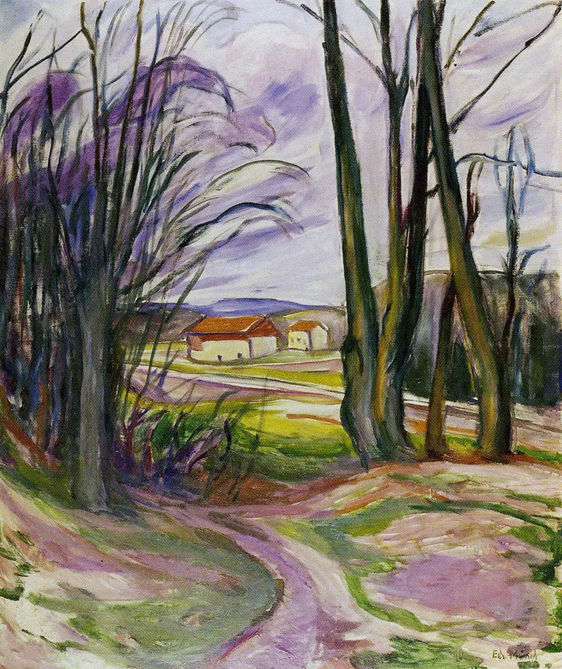 Maisema Skøyenin lähellä - Edvard Munch