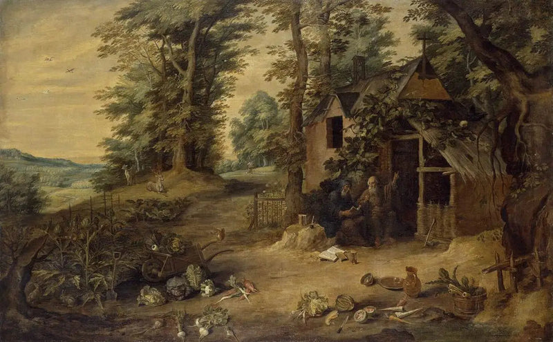 Maisema (Pyhän Antin ja pyhän Paavalin kohtaaminen) - David Teniers nuorempi