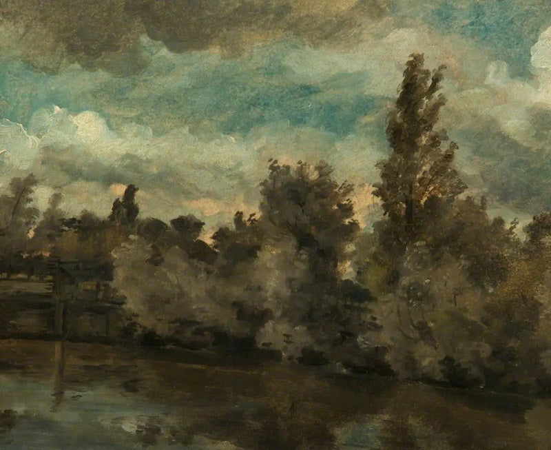 Maisemakuva (puro ja puiden rivistö) - John Constable