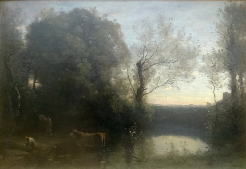 Maisemakuva, auringonlasku - Jean-Baptiste Camille Corot