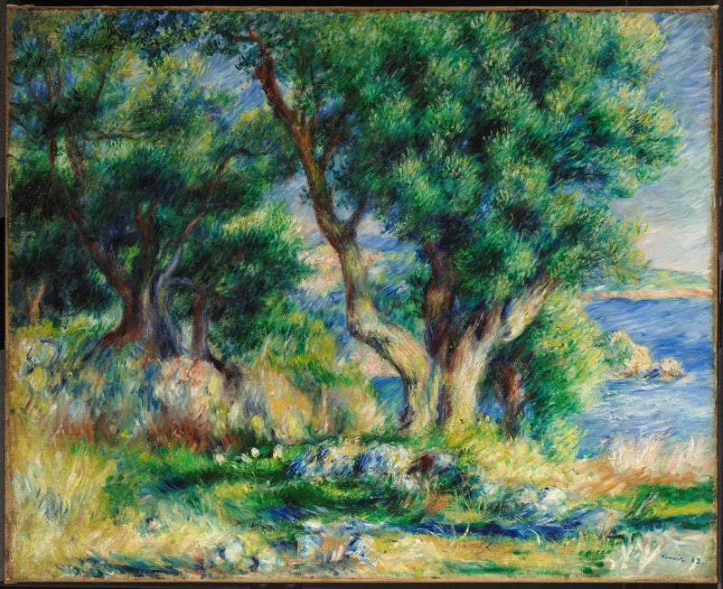 Maisema rannikolla, lähellä Mentonia - Pierre-Auguste Renoir