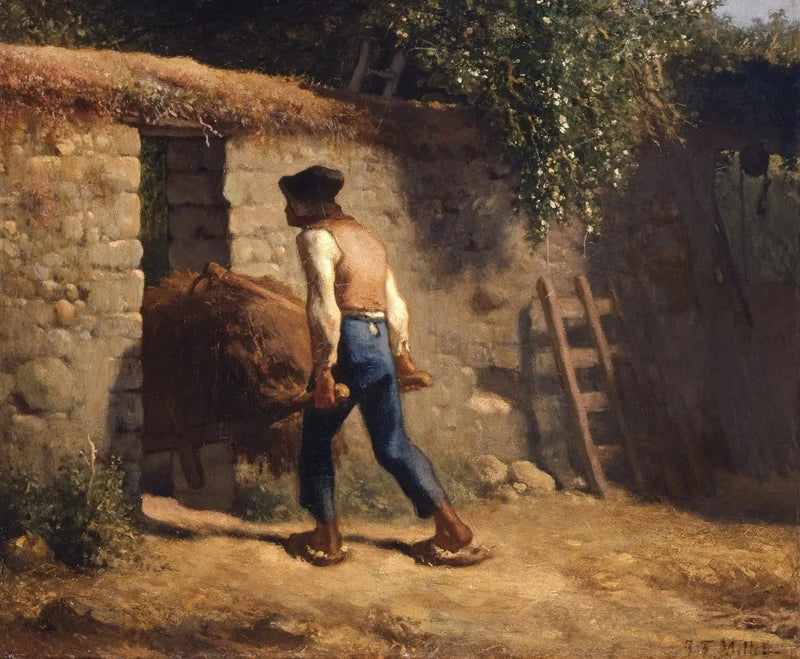 Maatalainen kottikärryn kanssa - Jean-François Millet