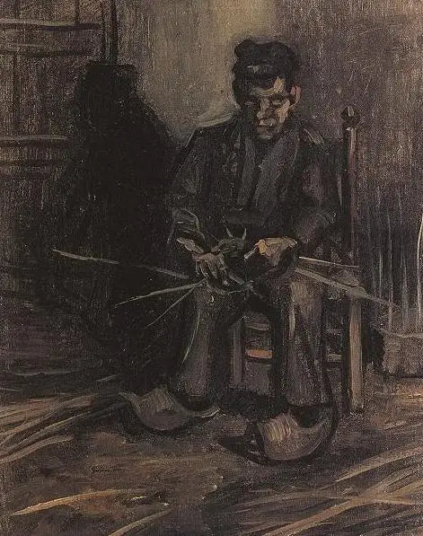 Viljelijä, joka valmistaa koria - Vincent van Gogh