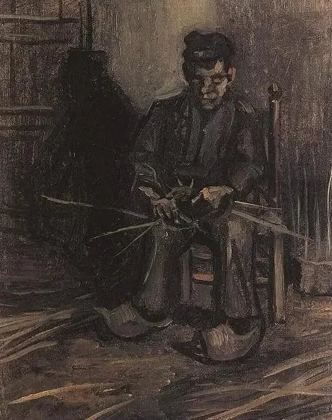 Viljelijä, joka valmistaa koria - Vincent van Gogh