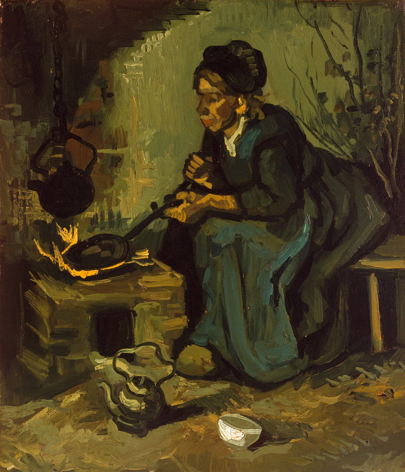 Maanviljelijätär kokkaa. - Vincent van Gogh