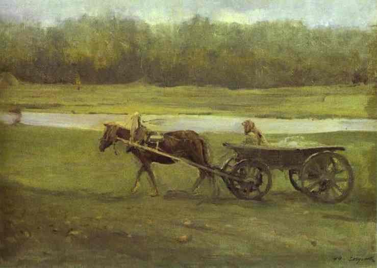 Talonpoikanen kärryissä - Valentin Serov