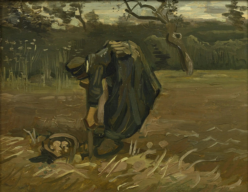 Maanviljelijä kaivamassa perunoita - Vincent van Gogh
