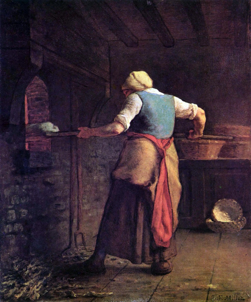 Pieni maatilalainen paistamassa leipäänsä - Jean-François Millet