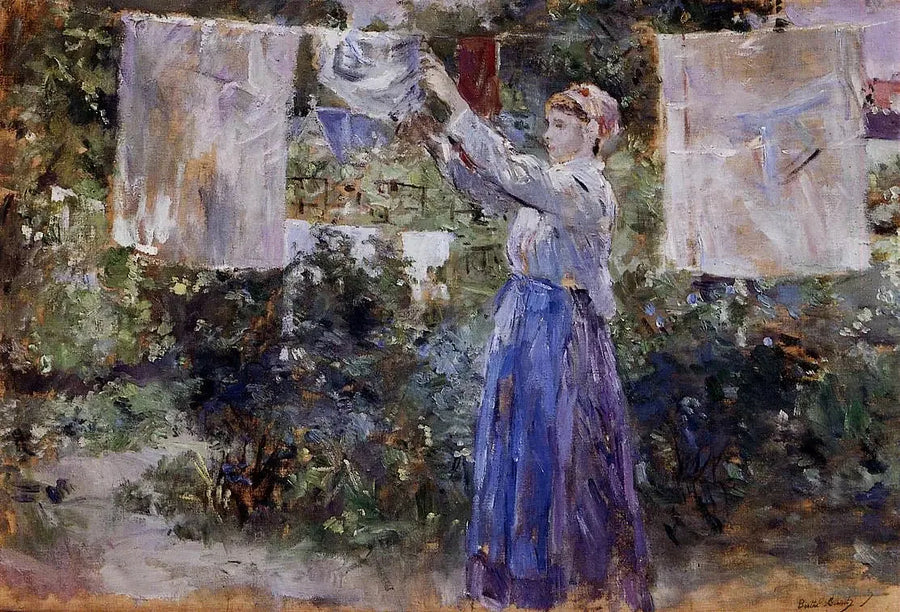 Maalaisnainen pyykkinarulla - Berthe Morisot