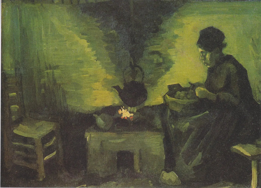 Maalaisnainen takkatulen äärellä - Vincent van Gogh