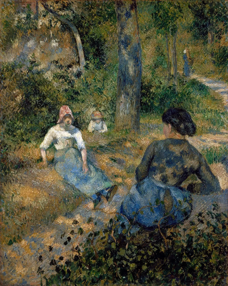 Maalaisnaisia levossa - Camille Pissarro