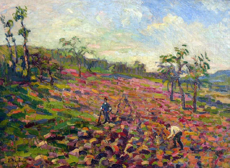 Maatilaiset pelloilla - Robert Antoine Pinchon