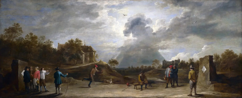 Maanviljelijät jousiammunnassa - David Teniers nuorempi