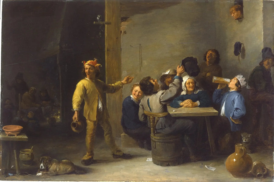 Maanviljelijät juhlimassa kahdestoista yötä - David Teniers nuorempi