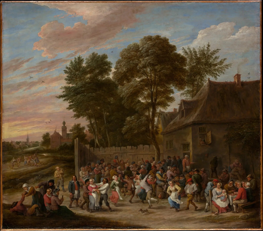 Maatalaiset tanssimassa ja juhlimassa - David Teniers nuorempi