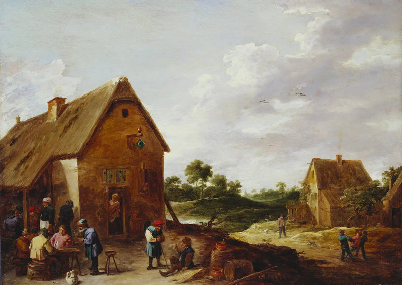 Maatilalaiset edessään maalaistuvan - David Teniers nuorempi