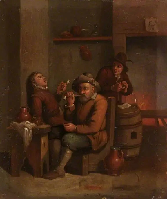 Maatilalaiset tupakoimassa majatalossa - David Teniers nuorempi