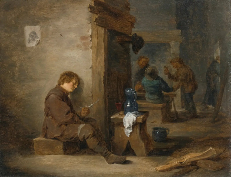 Maatalaiset tupakoimassa ja juomassa - David Teniers nuorempi