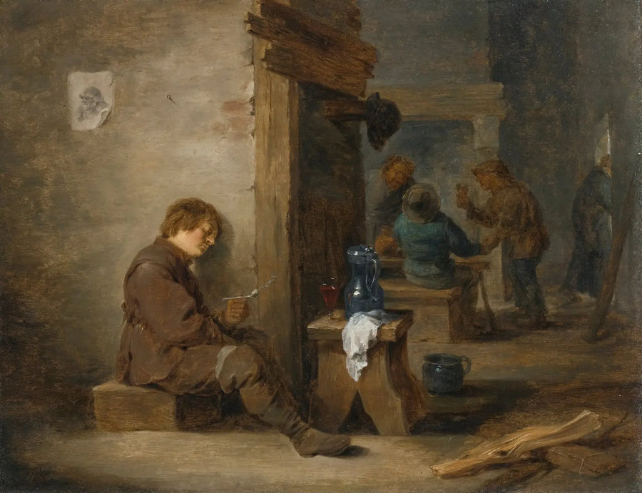 Maatalaiset tupakoimassa ja juomassa - David Teniers nuorempi