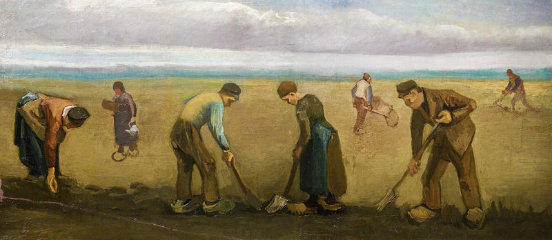 Maanviljelijät istuttavat perunoita - Vincent van Gogh