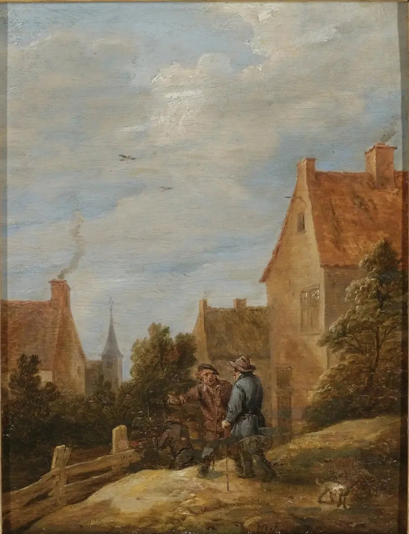 Maatilalaiset tiellä kylässä - David Teniers nuorempi