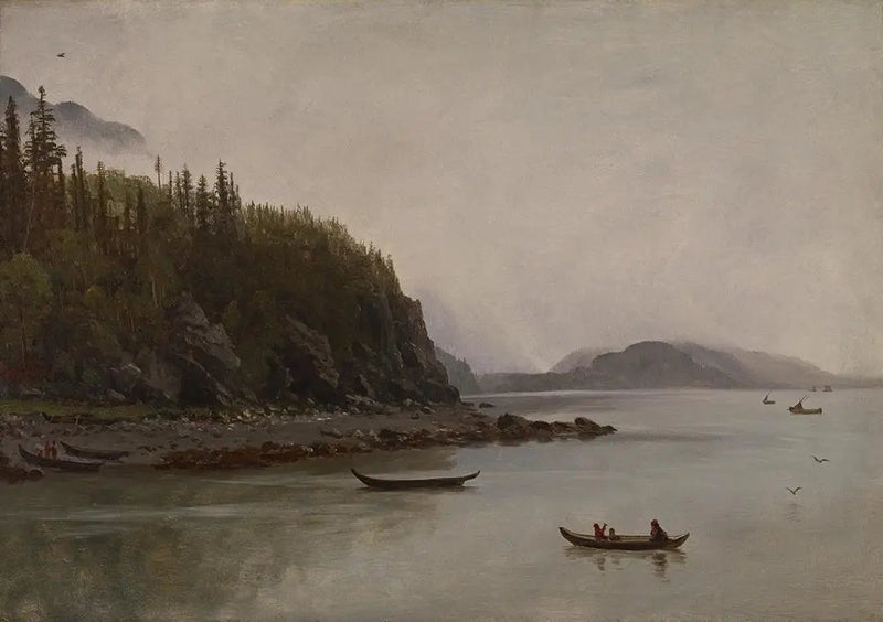 Intian kalastus - Albert Bierstadt