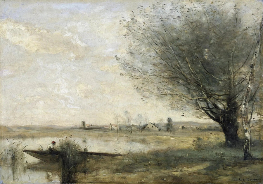 Kalastaja ankkuroituna rannalle - Jean-Baptiste Camille Corot