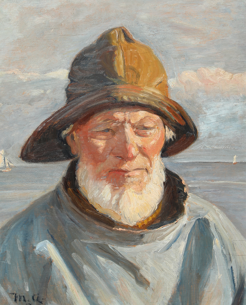 Kalastaja Skagenin rannalla. -Michael Peter Ancher