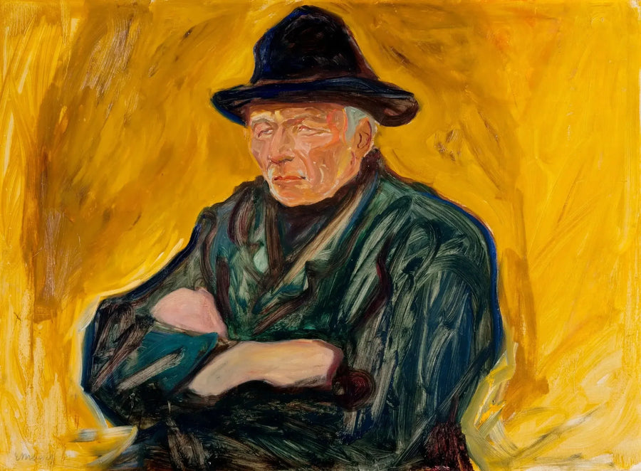 Kalastaja keltaisella taustalla - Edvard Munch
