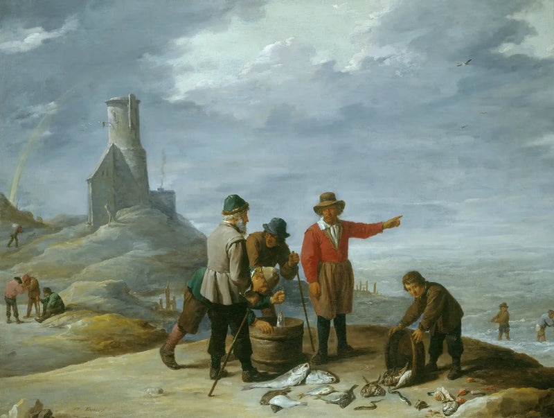 Kalastajia meren rannalla - David Teniers nuorempi
