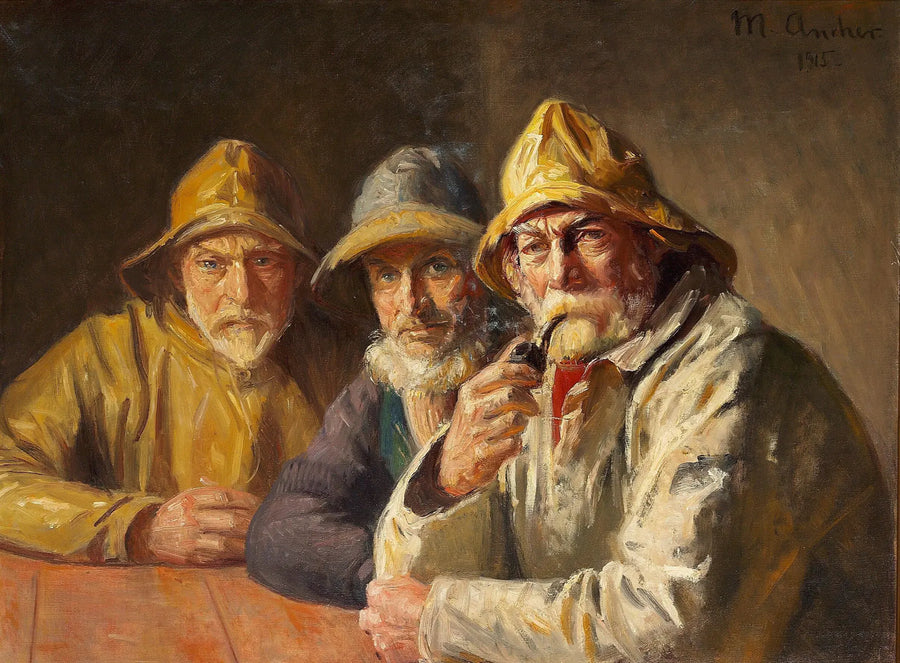 Kalastajia ruokakaupassa Bründumissa. - Michael Peter Ancher