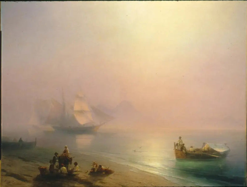 Kalastajat ja heidän perheensä Napolinlahden rannalla - Ivan Aïvazovski