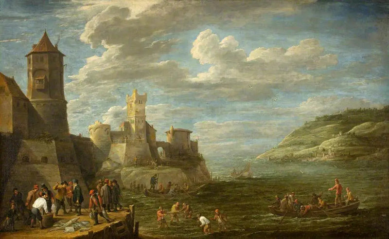 Kalastajia laiturilla - David Teniers nuorempi