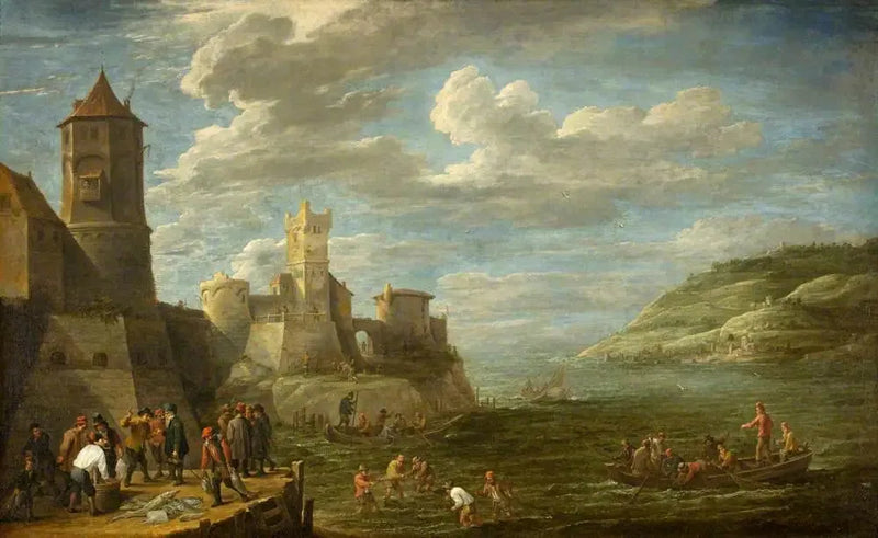 Kalastajia laiturilla - David Teniers nuorempi