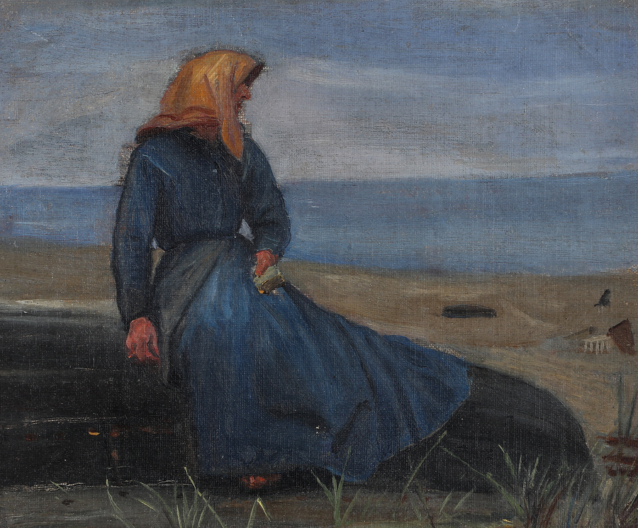 Kalastajanainen dyyneillä. -Michael Peter Ancher