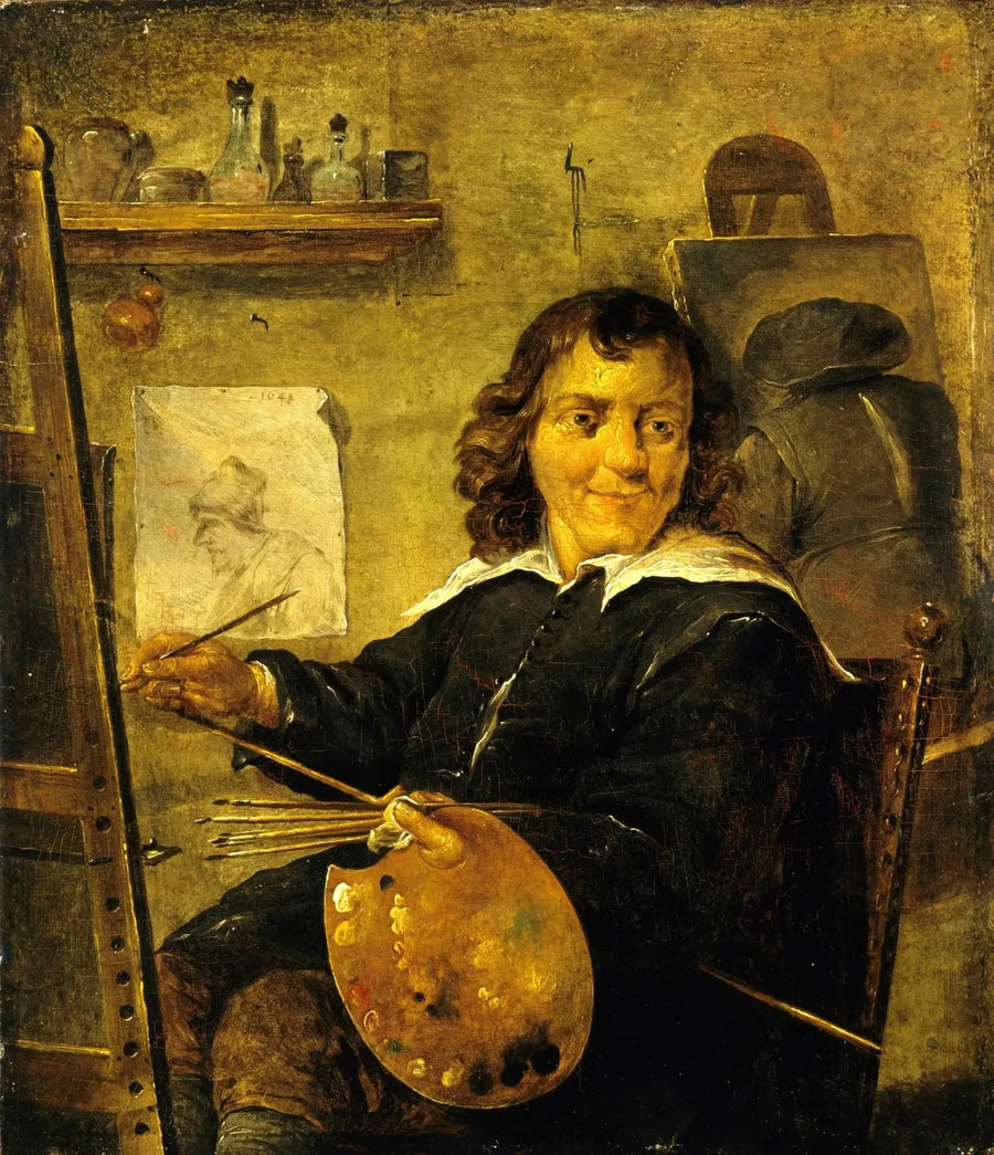Maalaaja työssään ateljeessaan - David Teniers nuorempi