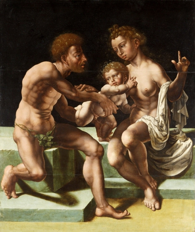 Pélée ja Tyyne nuoren Achilleuksen kanssa. - Jan Gossaert