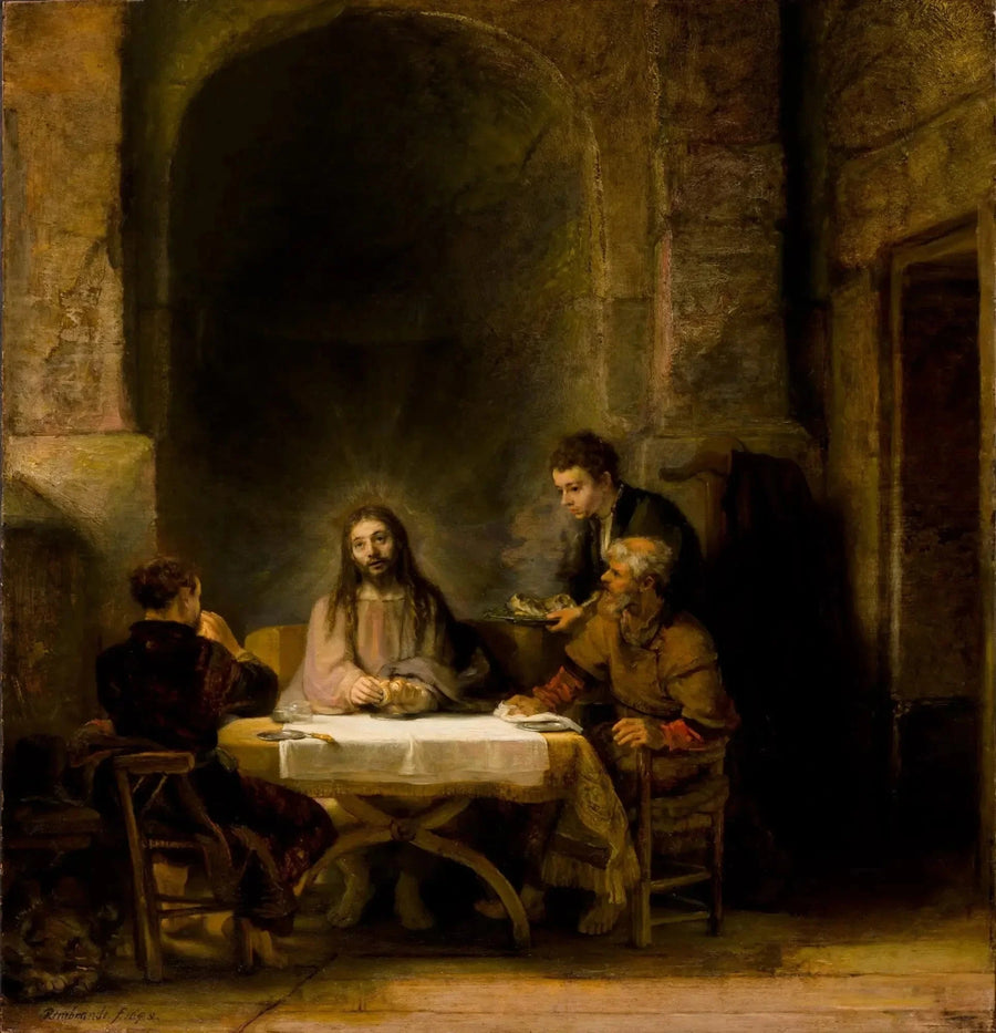 Kristus, joka ilmestyy Emmaus'n vaeltajille - Rembrandt