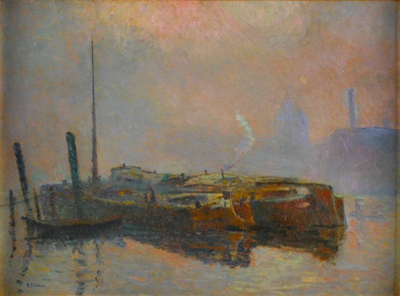 Höyrylaivat sumussa - Robert Antoine Pinchon