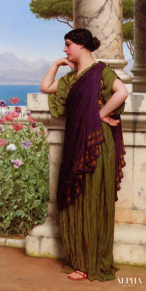 Pensées tendres - John William Godward - Reproductions de tableaux et peintures haut de gamme