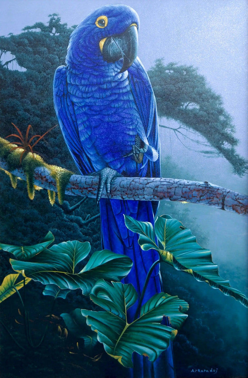 Sininen papukaija viidakossa | 60 x 90 cm