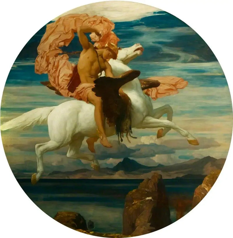 Perseus, Pellen kanssa, kiiruhtamassa auttamaan Andromedaa - Frederic Leighton