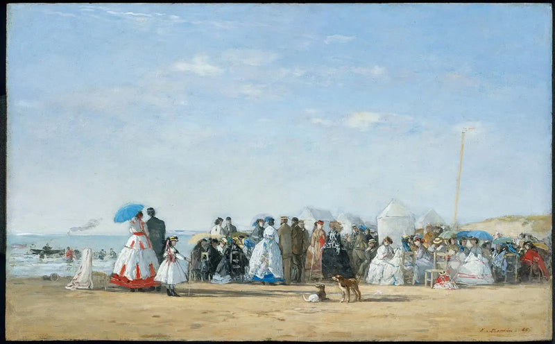 Muotihahmot rannalla - Eugène Boudin