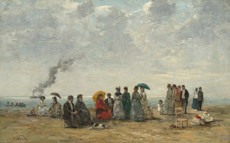 Hahmot rannalla - Eugène Boudin